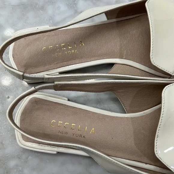 Cecelia New York White Patent Leather Slingback Flats - Picture 4 of 14
